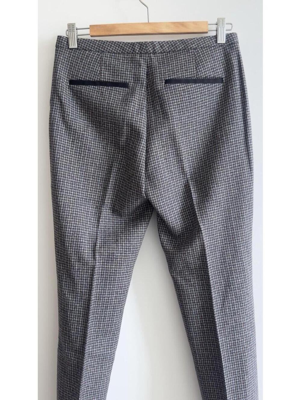 Theory Wool Plaid Ankle Pants Cuffed Trousers Size 2 Gray Brown Tailored - Picture 7 of 9